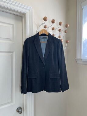 Elie Tahari - Wool Rayon Blend Classic Blazer - Navy - 4